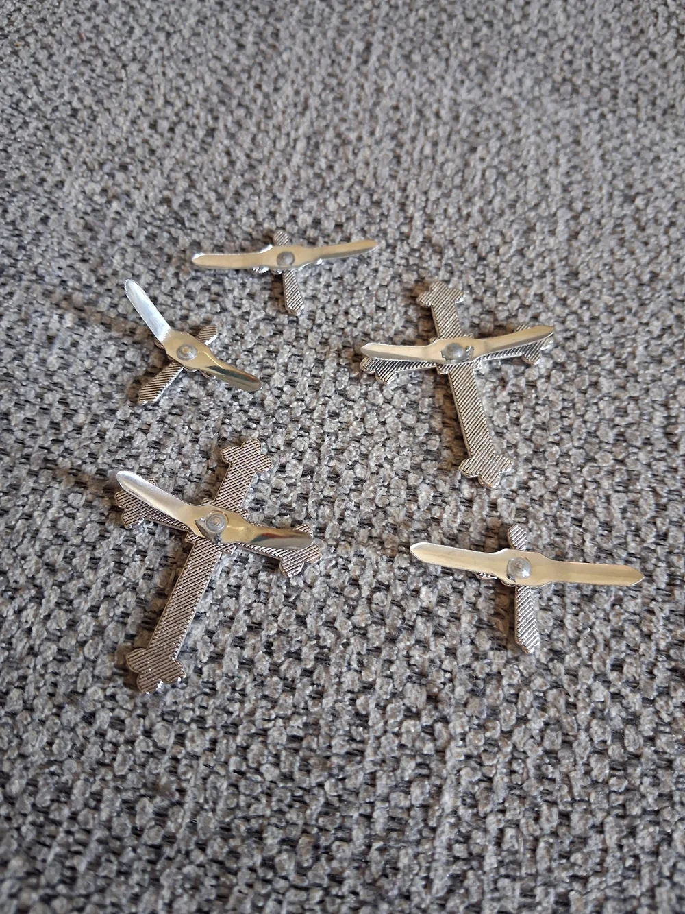 Silver Decorative Cross Binder Fasteners - Set of 5